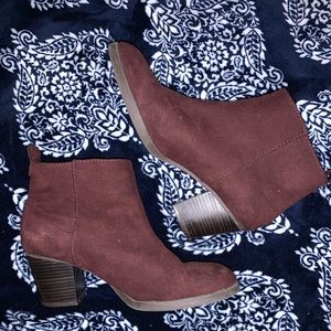 Old Navy Burgundy Suede Booties